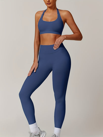 Women’s Yoga Set – Sports Bra & High-Waist Leggings