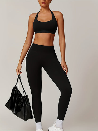 Women’s Yoga Set – Sports Bra & High-Waist Leggings