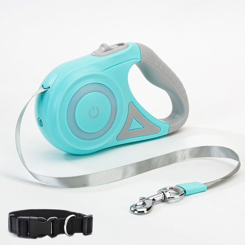 Retractable Dog Leash with Collar & Spotlight for Pets