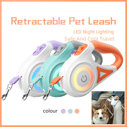 Retractable Dog Leash with Collar & Spotlight for Pets
