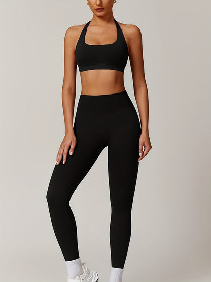 Women’s Yoga Set – Sports Bra & High-Waist Leggings