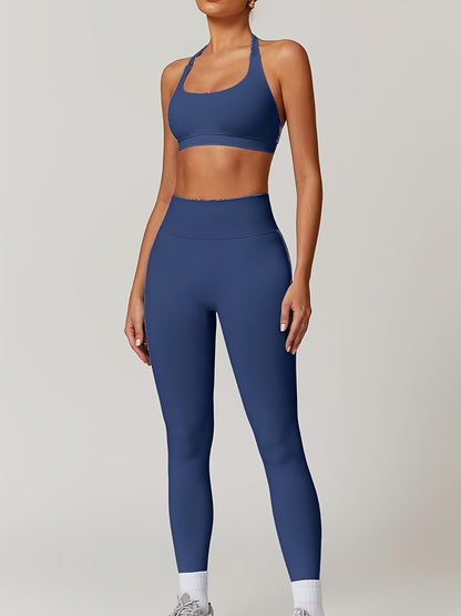 Women’s Yoga Set – Sports Bra & High-Waist Leggings