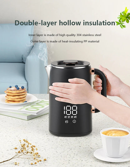 1.7L Smart Electric Kettle – Adjustable Temperature & 16H Keep Warm