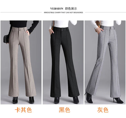 2025 Premium High Waist Slim Fit Draped Bell-Bottom Trousers