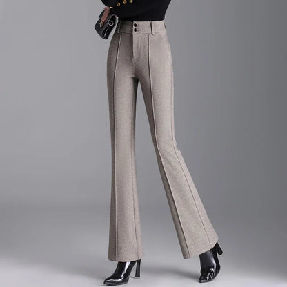 2025 Premium High Waist Slim Fit Draped Bell-Bottom Trousers