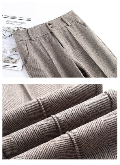 2025 Premium High Waist Slim Fit Draped Bell-Bottom Trousers