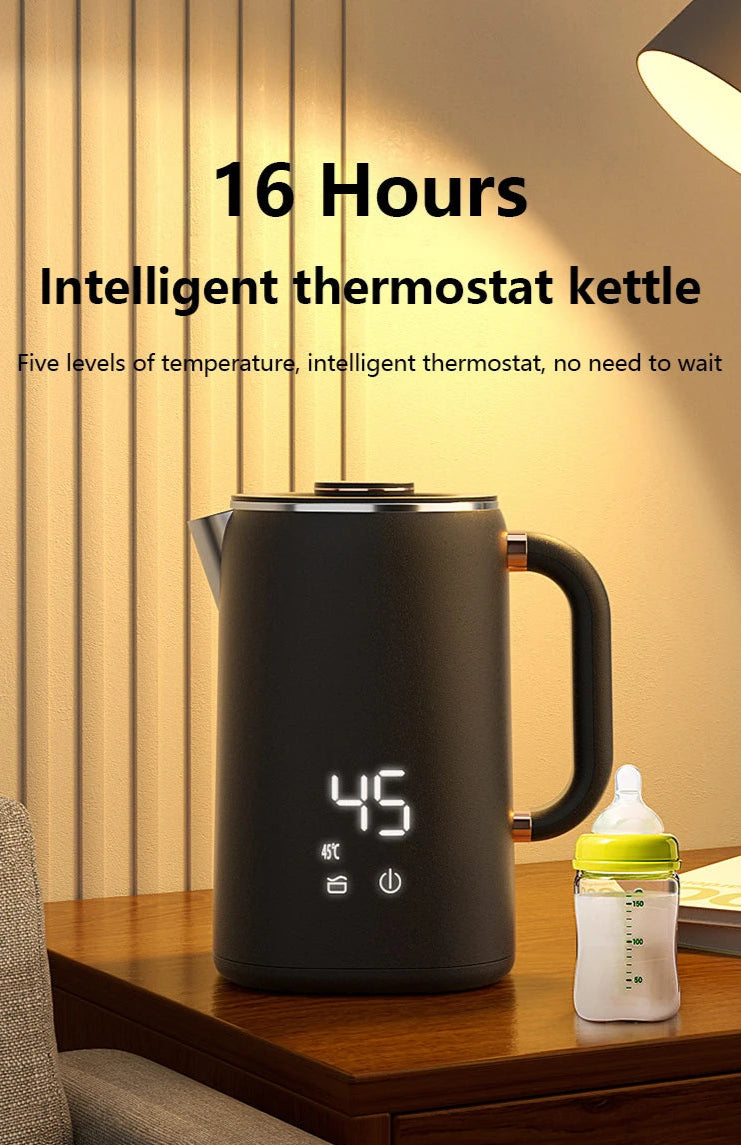 1.7L Smart Electric Kettle – Adjustable Temperature & 16H Keep Warm