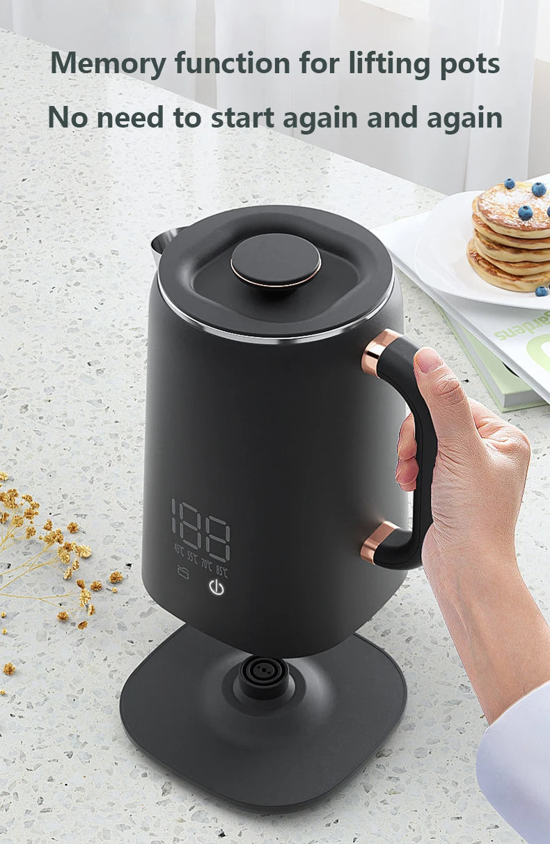 1.7L Smart Electric Kettle – Adjustable Temperature & 16H Keep Warm