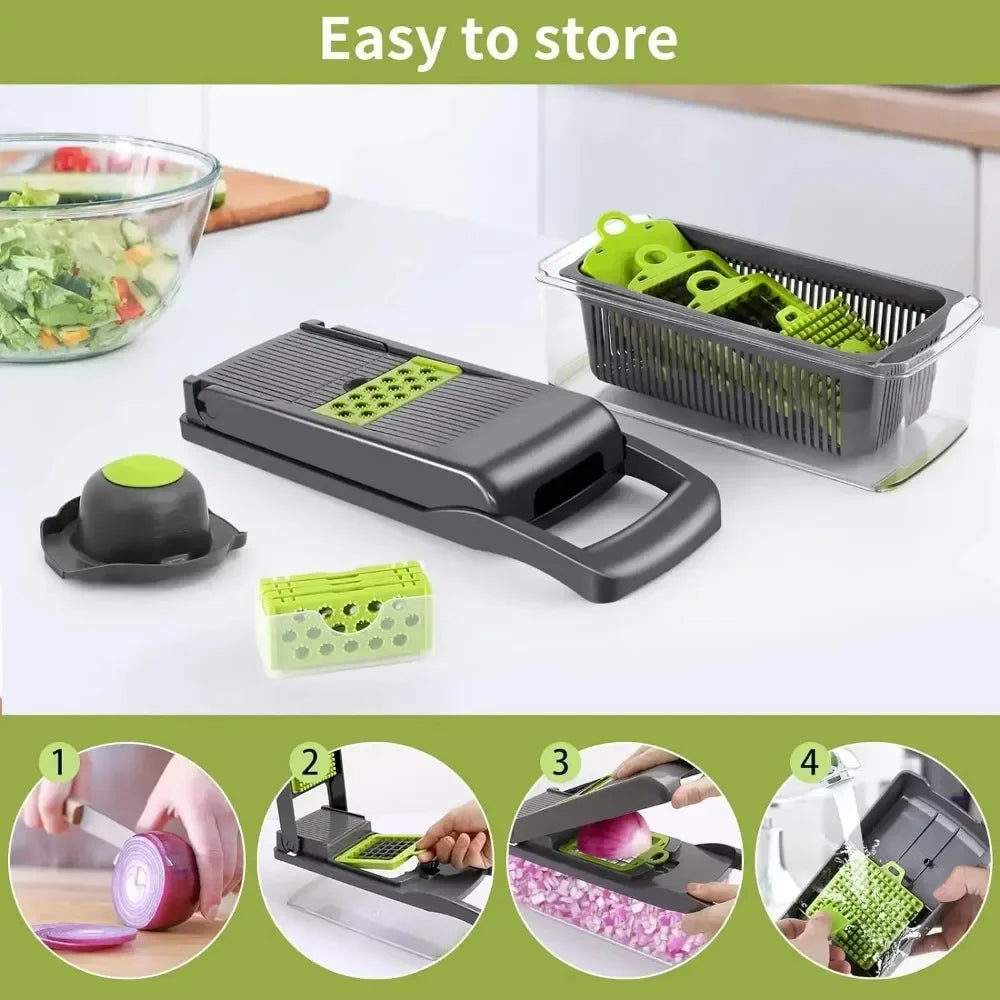 14-in-1 Multifunctional Vegetable Chopper & Slicer