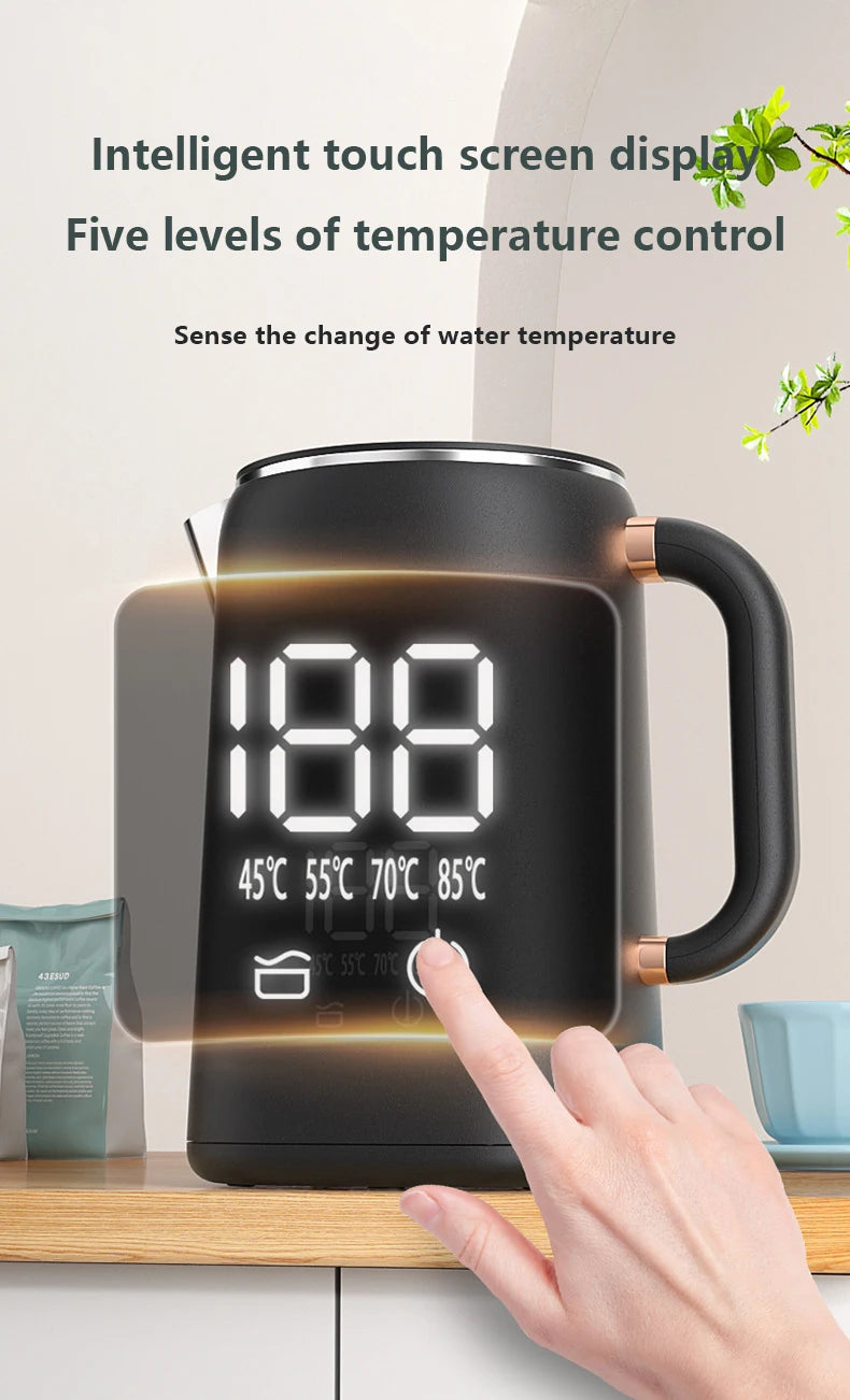 1.7L Smart Electric Kettle – Adjustable Temperature & 16H Keep Warm