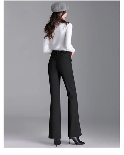 2025 Premium High Waist Slim Fit Draped Bell-Bottom Trousers