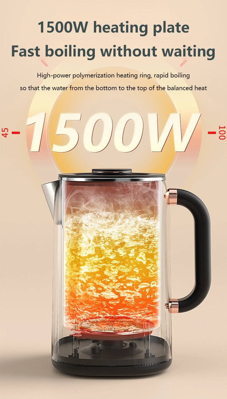 1.7L Smart Electric Kettle – Adjustable Temperature & 16H Keep Warm