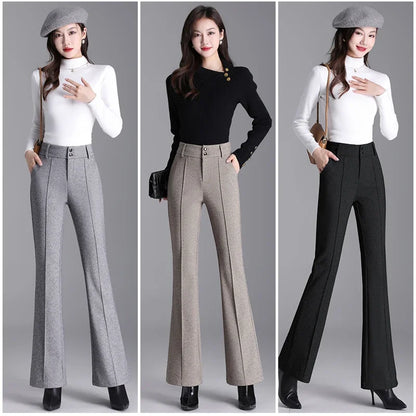 2025 Premium High Waist Slim Fit Draped Bell-Bottom Trousers