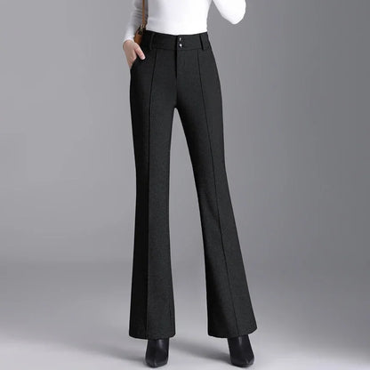 2025 Premium High Waist Slim Fit Draped Bell-Bottom Trousers