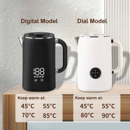 1.7L Smart Electric Kettle – Adjustable Temperature & 16H Keep Warm