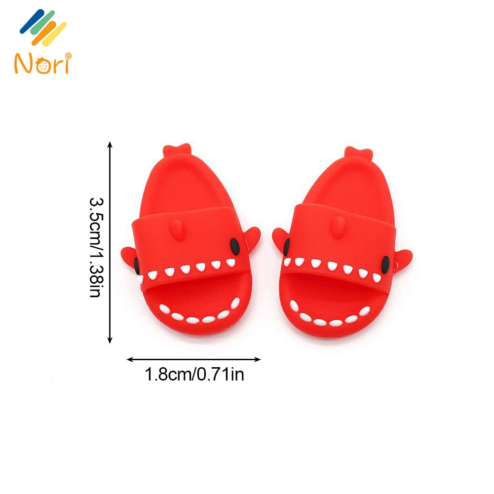 Nori Cartoon Shark Slippers for 17cm Labubu Dolls