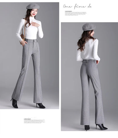 2025 Premium High Waist Slim Fit Draped Bell-Bottom Trousers