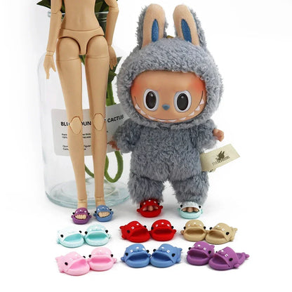 Nori Cartoon Shark Slippers for 17cm Labubu Dolls