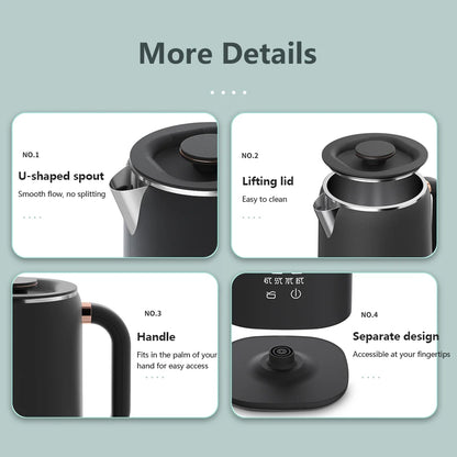 1.7L Smart Electric Kettle – Adjustable Temperature & 16H Keep Warm