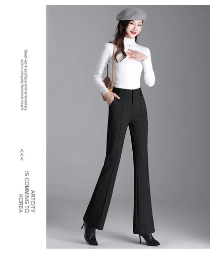 2025 Premium High Waist Slim Fit Draped Bell-Bottom Trousers