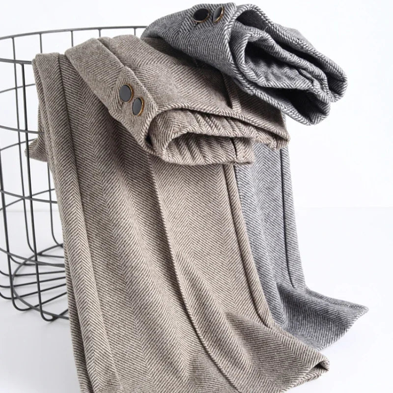 2025 Premium High Waist Slim Fit Draped Bell-Bottom Trousers