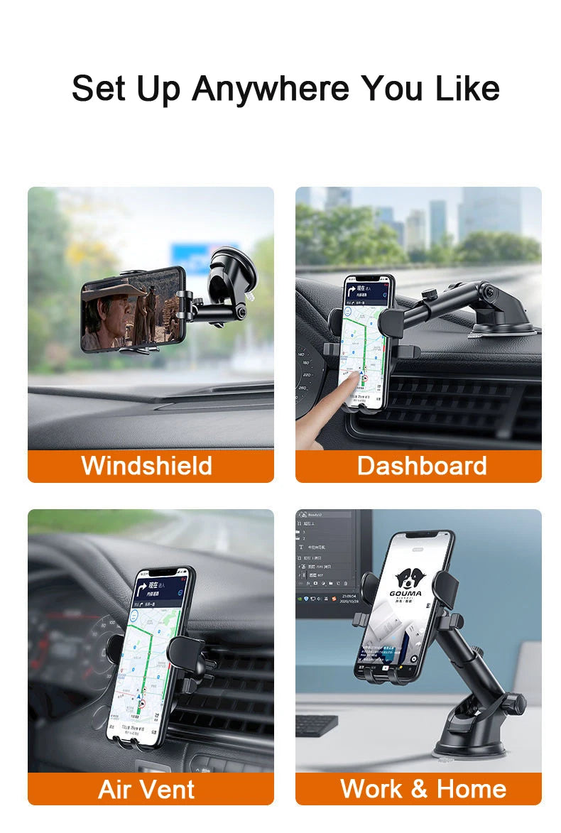 2025 Universal 360° Car Phone Holder for 4–7" Phones
