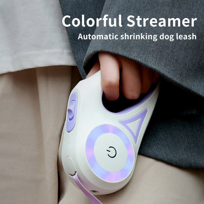 Retractable Dog Leash with Collar & Spotlight for Pets