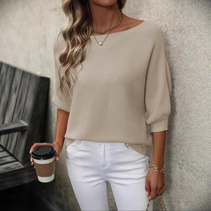 Off-Shoulder Batwing Sleeve Loose Sweater