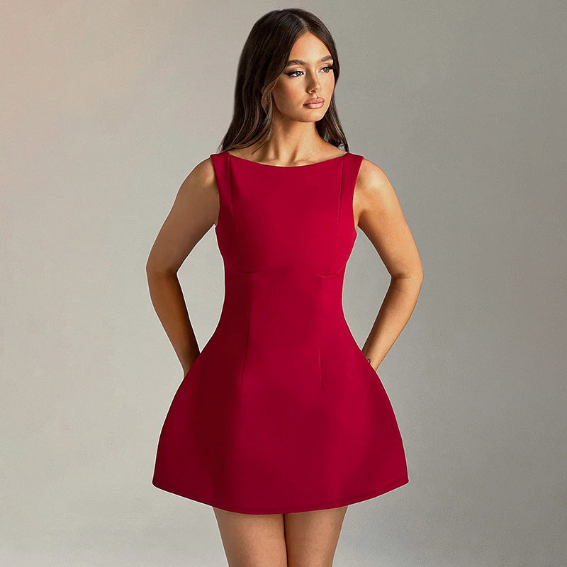 Sexy Backless Slim Sleeveless Mini Dress